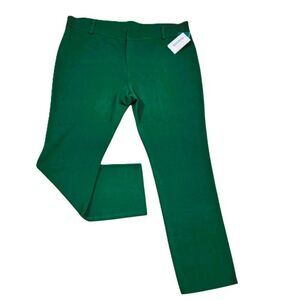 Misook Women's Straight Leg Pants Emerald Green Knit Work Wear Office Pants SZ18